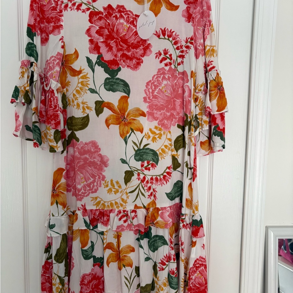 Pedal & Pup Floral Dress Dress with Ruffle Sleeves - Picture 5 of 9
